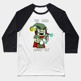 Christmas 2020 The Angry Elf Funny Graphic Elf with Masks & Disinfectant Social Distance Christmas Baseball T-Shirt